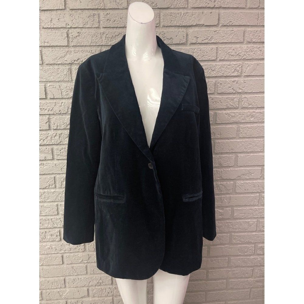 DG2 Stretch Velvet One Button Blazer Size L NWT